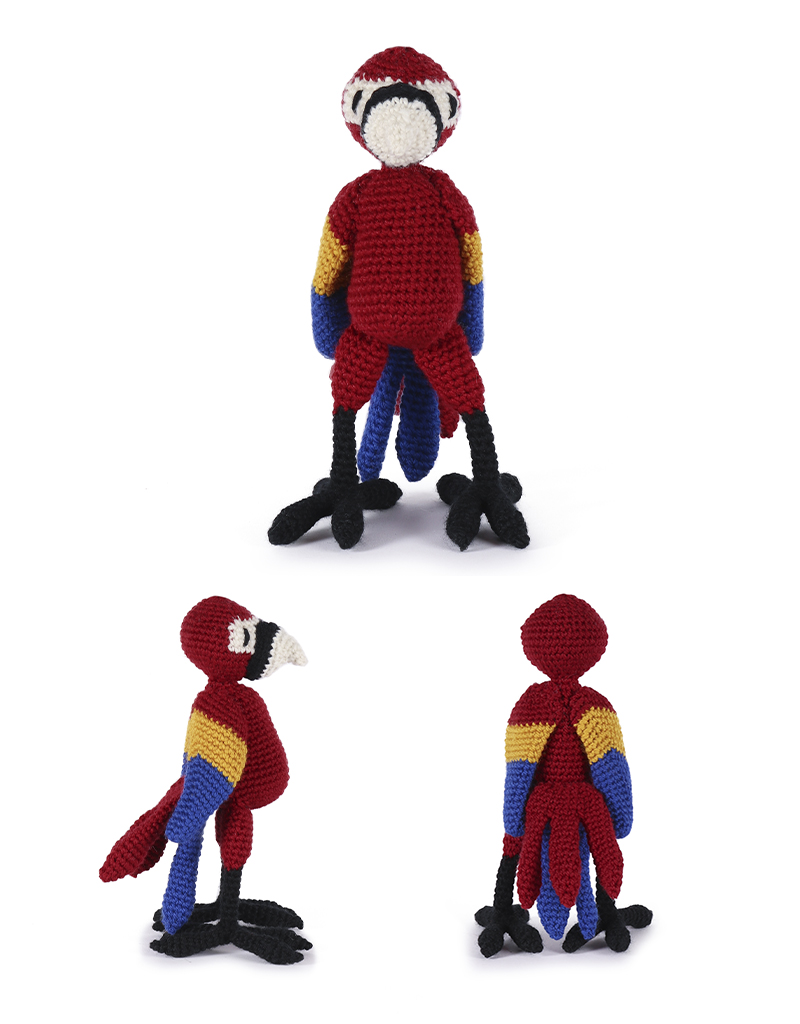 toft ed's animal Elijah the Scarlett macaw amigurumi crochet